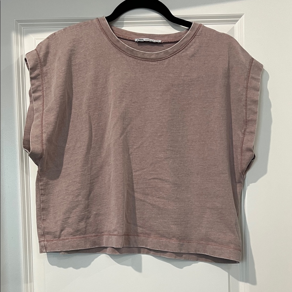 Zara Dusty Pink Muscle Tee